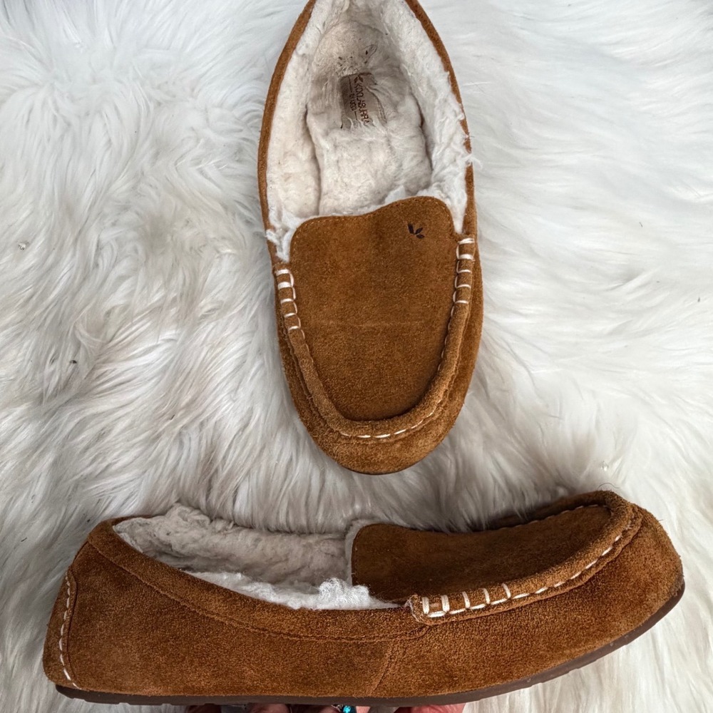 Koolaburra by UGG Men's Tipton Suede Moccasin Slippers Chestnut Brown Size 10